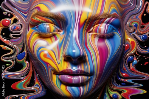 Vibrant Abstract Face