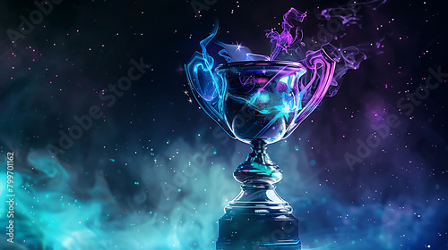 Victory in Vibrance  Glowing Trophy of Triumph