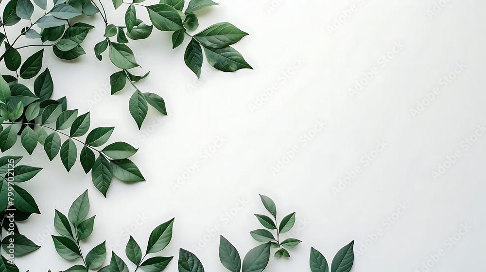 clean and simple arrangement of tree leaves on isolated background clean and simple arrangement of tree leaves on isolated background