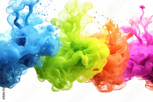 Colorful abstract smoke or ink swirls