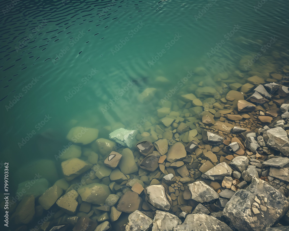 Tranquil Depths: Underwater Stones in Calm Waters