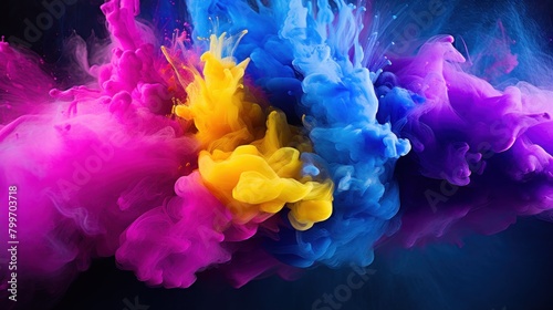 Vibrant Smoke Explosion of Colors
