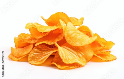 Pile of crispy potato chips