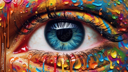 Vibrant and Surreal Eye Close-Up