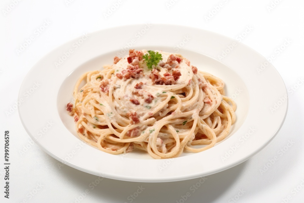 Delicious creamy pasta dish with meat sauce