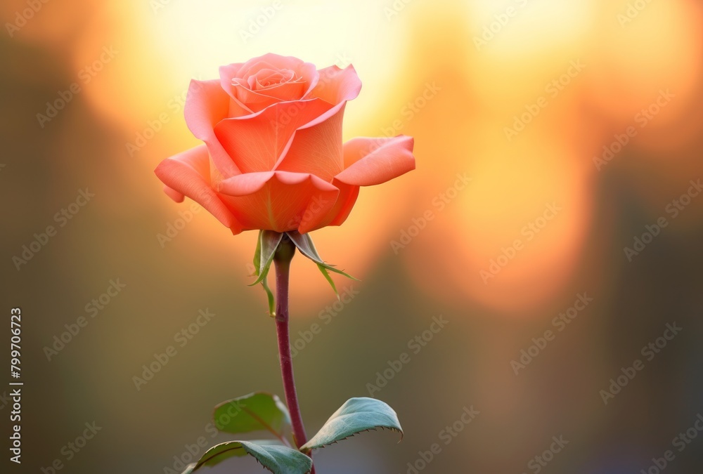 Vibrant Rose Bloom in Sunset Light