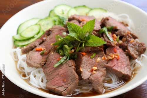 Delicious Vietnamese beef noodle soup