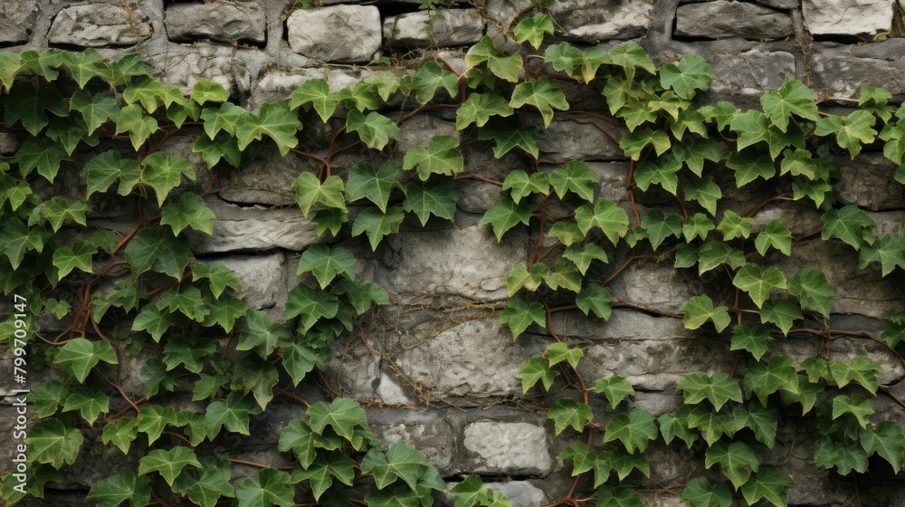 Ivy-covered stone wall Ivy-covered stone wall
