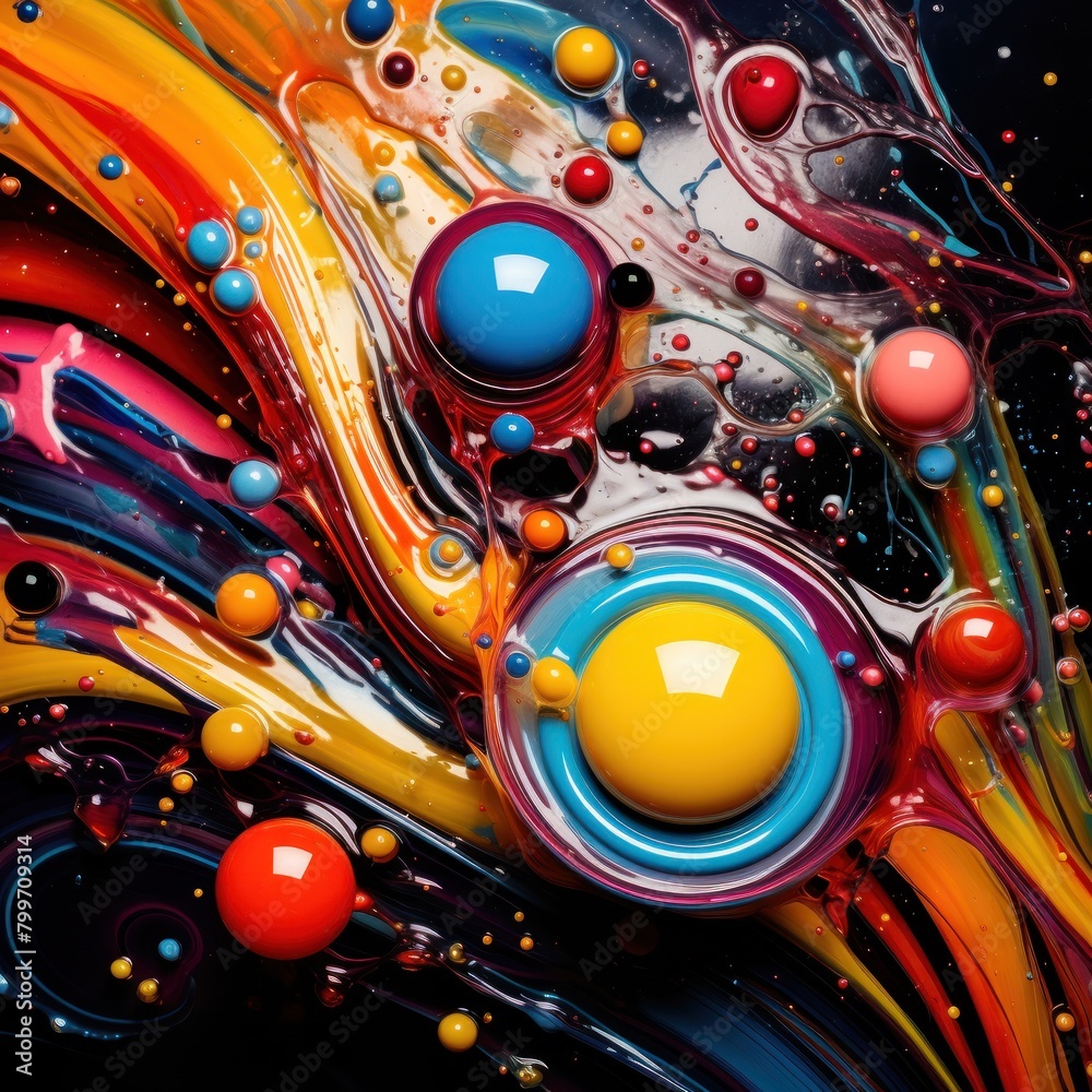Vibrant Abstract Composition with Colorful Spheres Vibrant Abstract Composition with Colorful Spheres