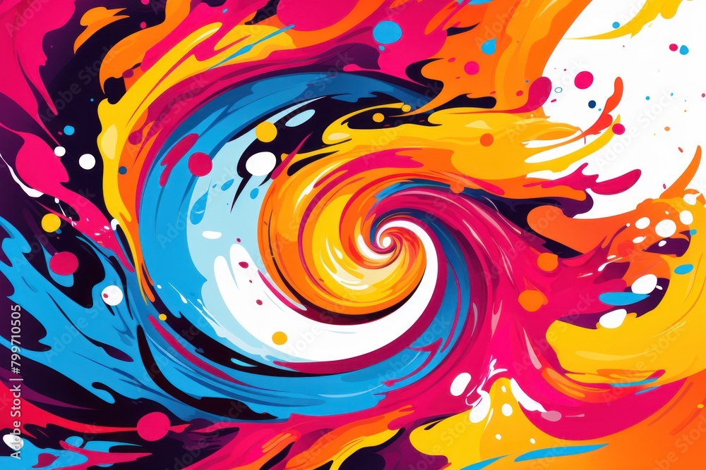 Vibrant abstract swirl of colors