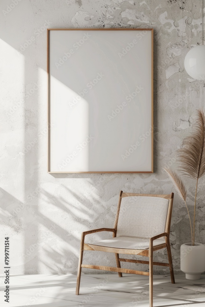 Scandinavian Minimalism: Blank White Canvases in Clean Interior Scandinavian Minimalism: Blank White Canvases in Clean Interior