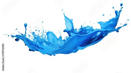 Blue Paint Splash Isolated on the White Background
