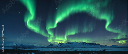 Aurora borealis or Northern lights in the sky,