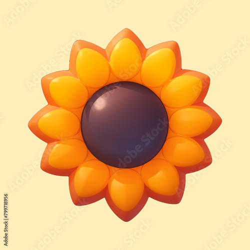 Orange flower on a white background (ID: 799718956)