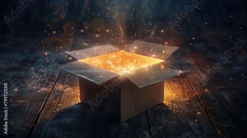 Describe the moment of discovery as you find something unexpected inside the box. What is it? photo