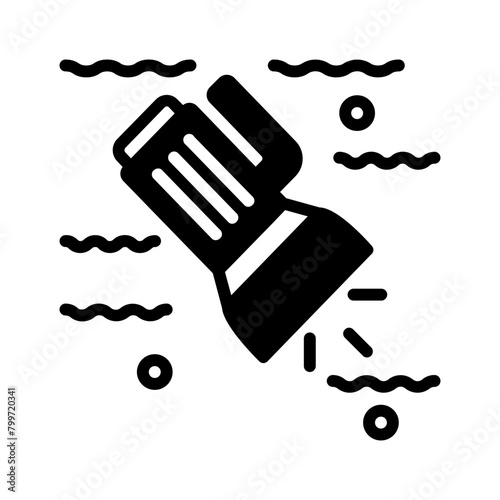 Canvas-taulu Vector solid black icon for Diving light