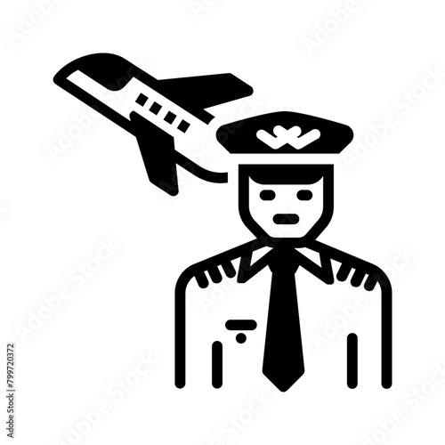Vector solid black icon for Pilot
