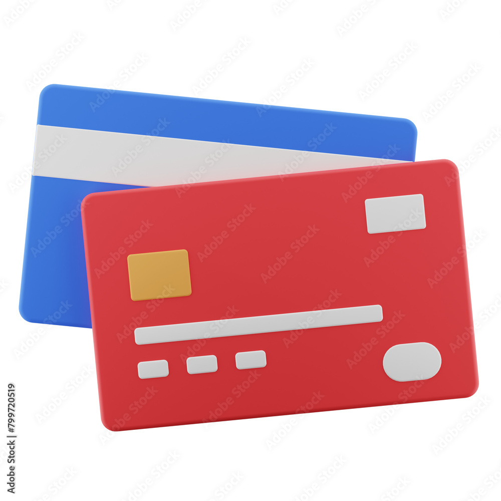 Debit card, credit card icon. 3d render illustration. Debit card, credit card icon. 3d render illustration.