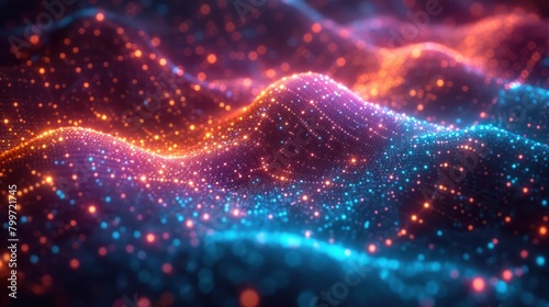 Technology digital background neon lights