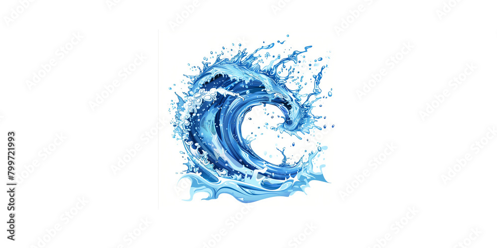 Water wave, vector illustration on a white background Water wave, vector illustration on a white background