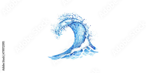 Water wave, vector illustration on a white background © wanna