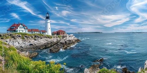 Cape Elizabeth, Maine, USA at Portland Head Light., photo