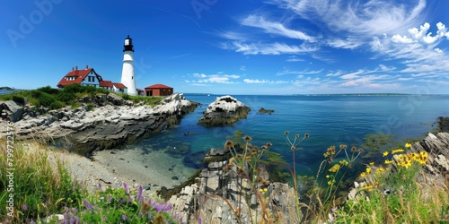 Cape Elizabeth, Maine, USA at Portland Head Light., photo