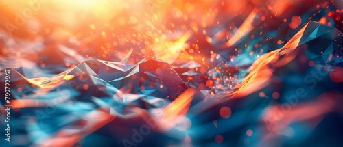 Create a dynamic 3D screensaver featuring polygons that continuously form and dissolve into swirling vortexes providing a mesmerizing visual for devices photo