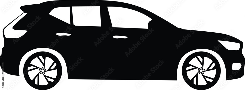SUV car side view silhouette illustration SUV car side view silhouette illustration