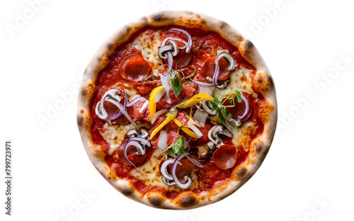 Real Italian 'Pizza Margherita' from Naples, isolated on a transparent background.