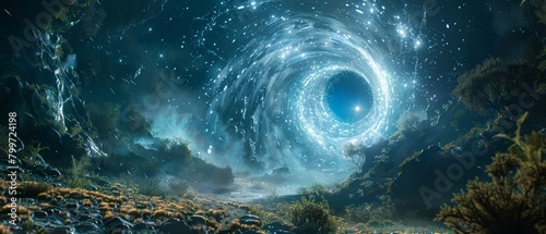 Create a 3D animation tutorial that teaches how to model and animate a swirling vortex gateway aimed at aspiring digital artists photo