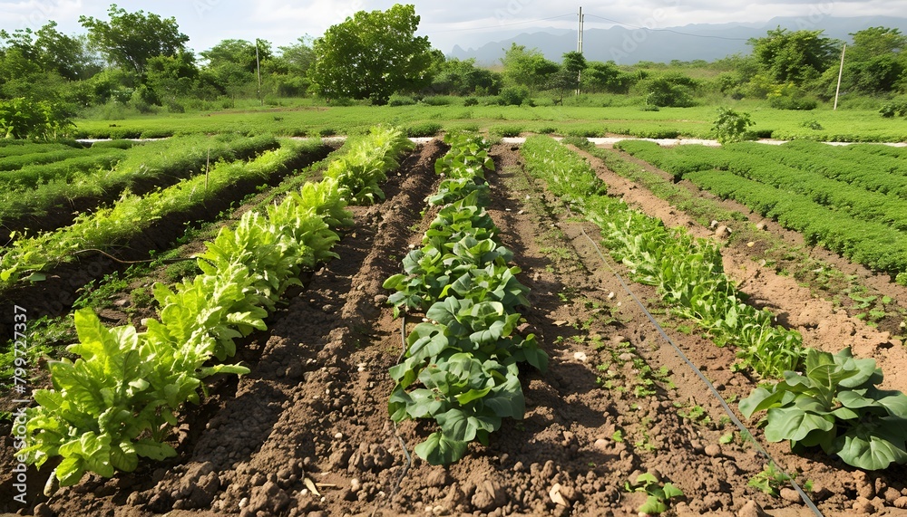 Sustainable Agricultural Landscape Showcasing Organic Crop Cultivation and Eco-Friendly Farming Practices