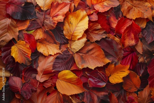 Vibrant Autumn Leaves Full Background Texture