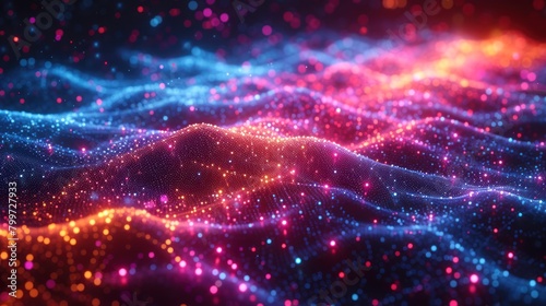 Technology digital background neon lights