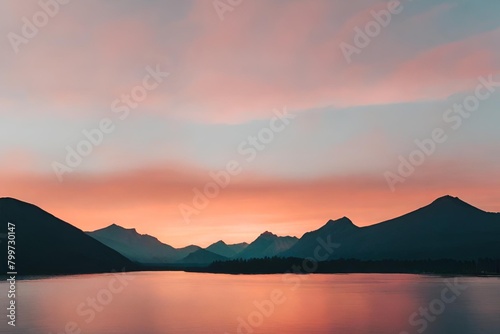 Mountains during sunset. Beautiful natural landscape in the summer time 