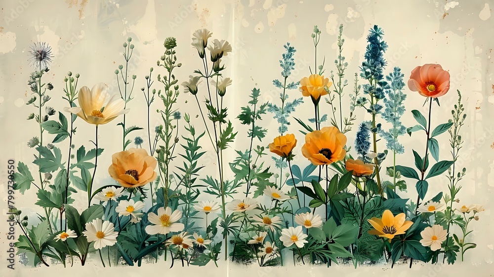Tranquil Botanical Artwork with Delicate Detailing Tranquil Botanical Artwork with Delicate Detailing