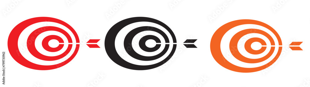 Target icon vector set. Goal icons. Target with arrow – set isolated on white background. Vector Target icon vector set. Goal icons. Target with arrow – set isolated on white background. Vector