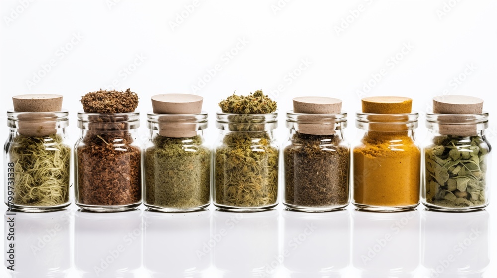 Various ground cannabis stored in a small glass vial, providing a convenient and compact for safely preserving and accessing the product.
Various ground cannabis stored in a small glass vial, providing a convenient and compact for safely preserving and accessing the product.