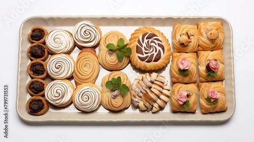 Cannabis-infused pastries elegantly arranged on a platter, enticing with their aroma and flavors, ready for enjoyment and relaxation.
