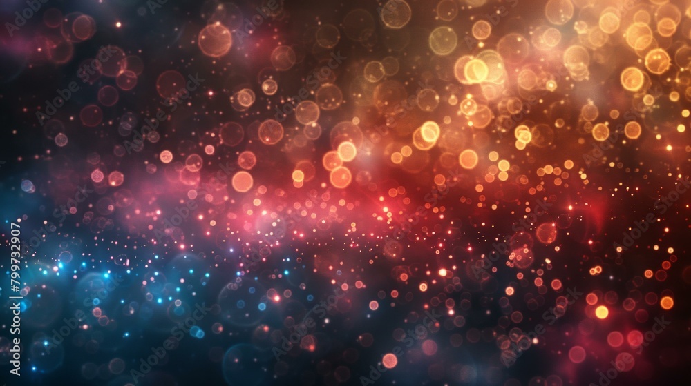 Abstract bokeh lights twinkle, a background of blurred beauty, colors merge in a dance of light, AI Generative