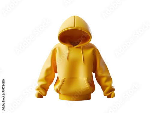 smooth orange yellow hoodie, 3d illustration