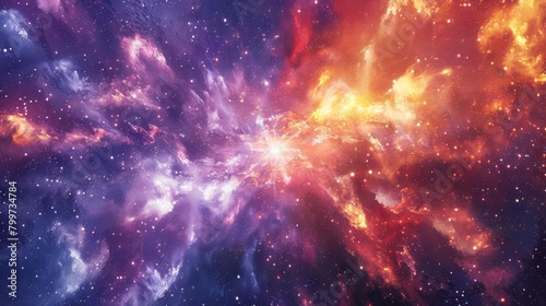 Cosmic energy explosion Image of a digital artwork that looks like a cosmic explosion