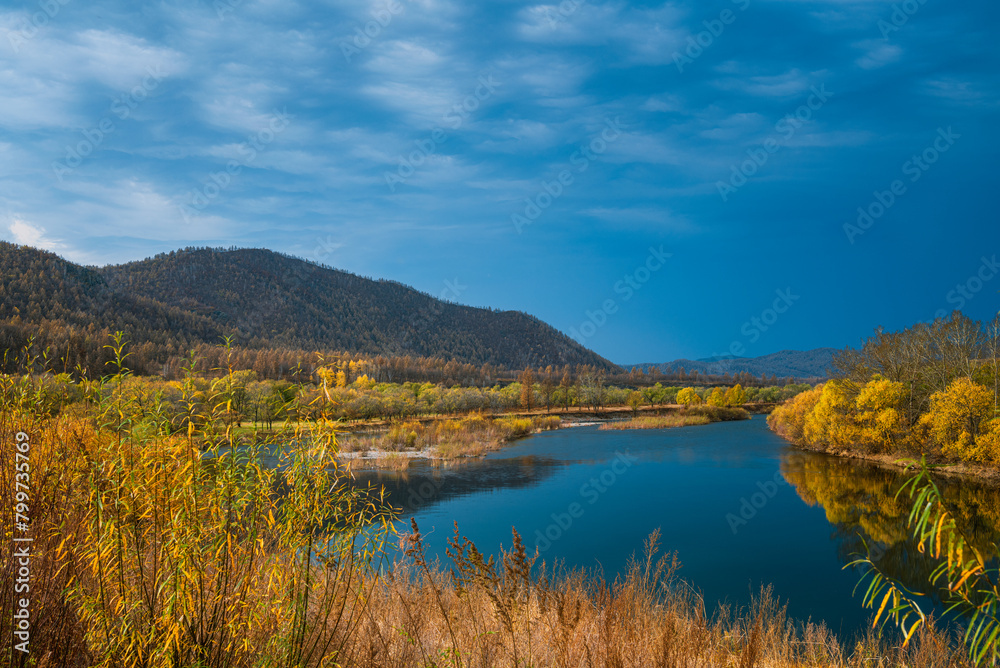 Autumn natural scenery of Aershan in Hulunbuir, Inner Mongolia, China