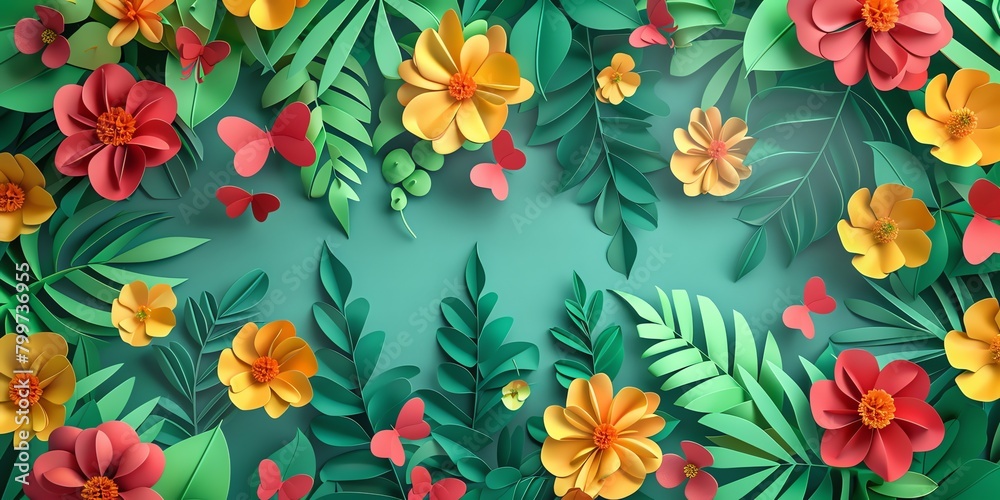 HD, 16k, empty space in center area, beautiful retro modern trendy Paper cut flowers bold and big 3D, minimalis element, background aspect ratio 2:1 HD, 16k, empty space in center area, beautiful retro modern trendy Paper cut flowers bold and big 3D, minimalis element, background aspect ratio 2:1