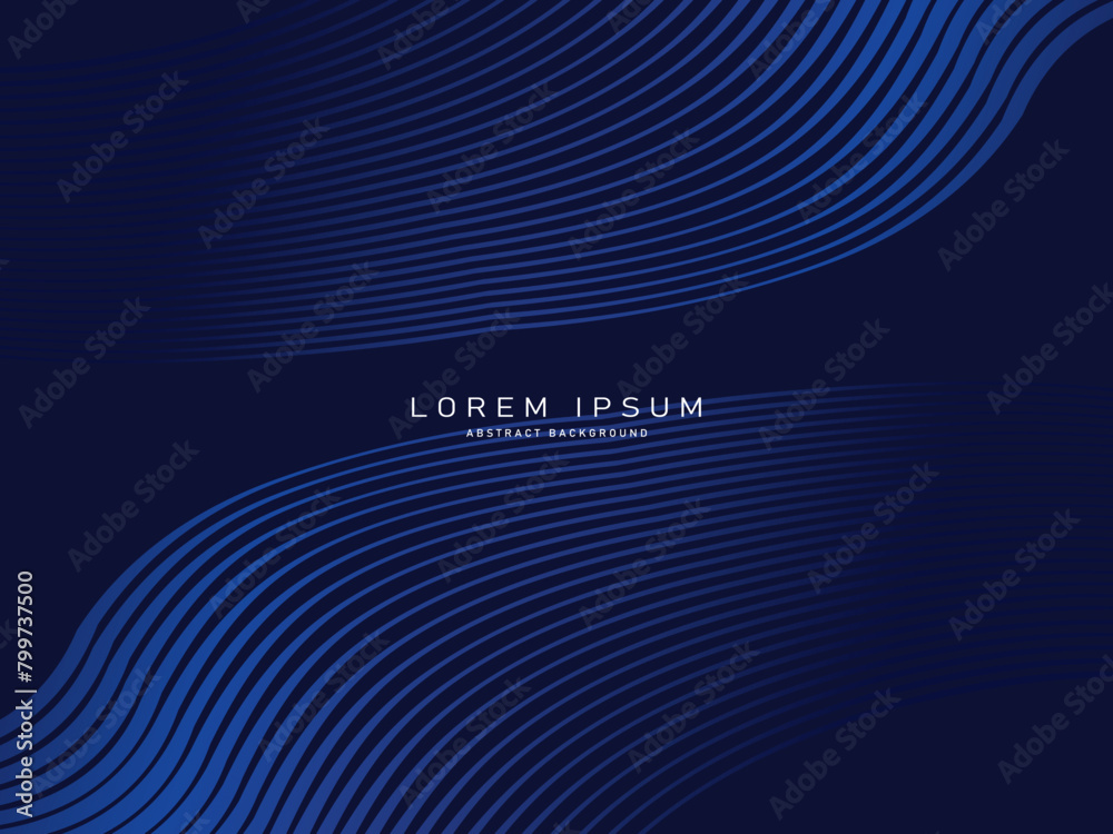 Dark blue abstract background with shining waves. Shiny moving lines design element. Modern blue purple gradient flowing wave lines. Futuristic technology concept. Vector illustration. Dark blue abstract background with shining waves. Shiny moving lines design element. Modern blue purple gradient flowing wave lines. Futuristic technology concept. Vector illustration.