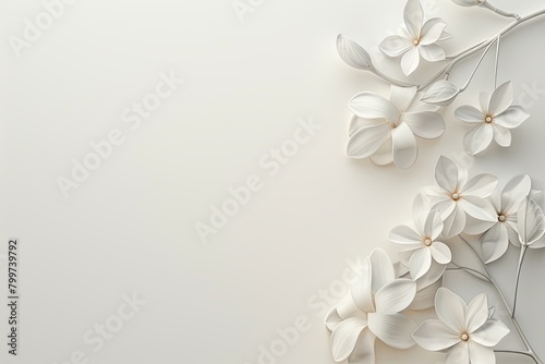  Ethereal Blossoms  A Minimalist 3D Floral Composition