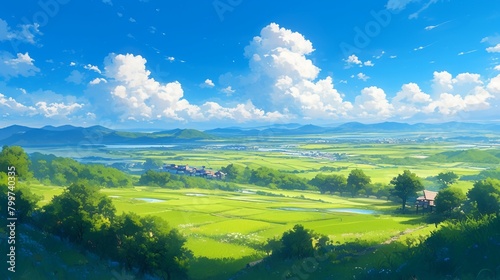 広大な田んぼの風景、空撮14