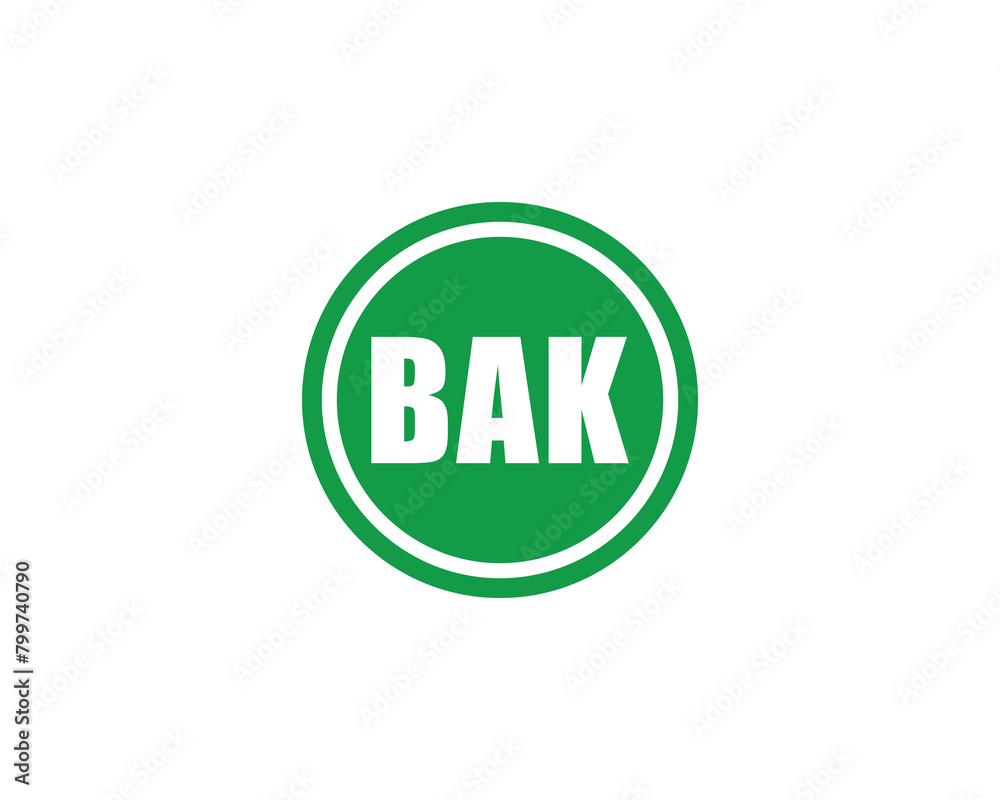 BAK logo design vector template BAK logo design vector template