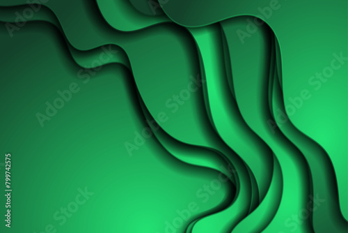 Vivid green smooth waves minimal abstract elegant background. Vector corporate design
