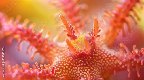 Macro shot of sea star plant photo